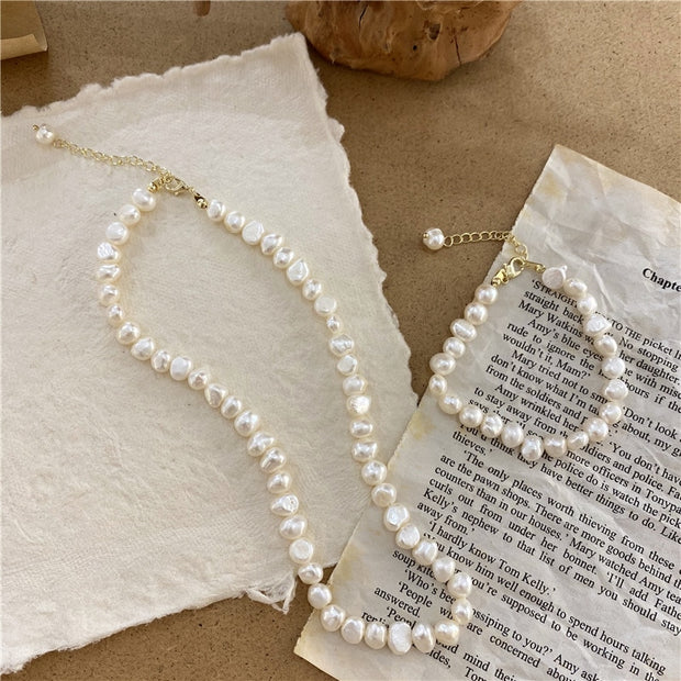Natural Freshwater Pearl Choker Necklace Baroque Pearl Jewelry for Women