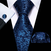 Tie Set Silk Jacquard Floral Necktie Wedding Business Handkerchief Cufflinks Tie