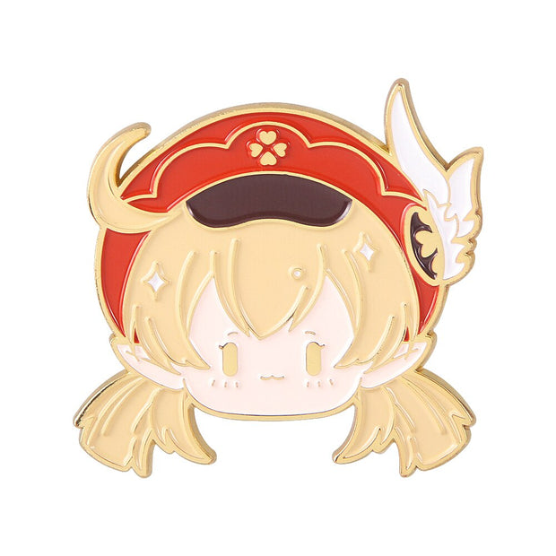 Genshin Impact Albedo Solar Isotoma Pins Brooch Albedo Geo Flower Badge