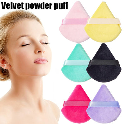 Powder Puff Face Makeup Tool Sponge Velvet Dry Use Triangle Makeup Puff