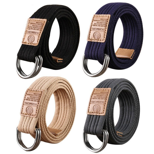 Unisex Canvas Belts Quick Release Tactical Fashion Double Loop Canvas Belt
