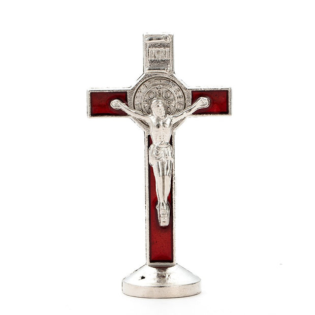 Fashion Luxury Big and Small Cross Jesus Crystal Statue Figurine Xmas Ornament