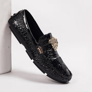 Brand Casual Shoes High Quality Men's Leather Shoes Snake Pea Shoes