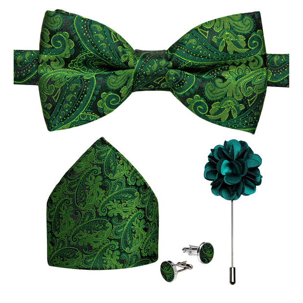 Wedding Bow Tie for Men Classic Red Pre-tied Bowtie Gift Set