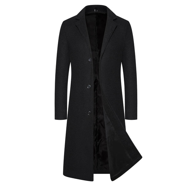 Male Casual Warm Solid Fleece Jacket Men's Stand Collar Long Sleeve