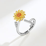 You Are My Sunshine Spinner Sunflowe Rings For Women Fidget Anti Stress