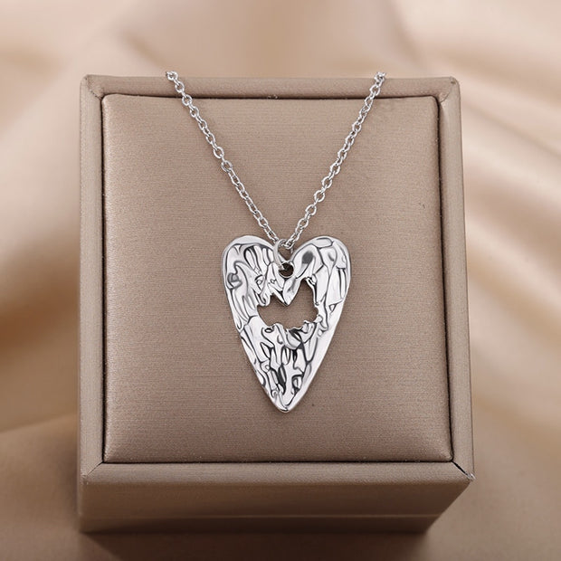 Stainless Steel Star Necklace For Women Silver Color Chain Geometric Choker