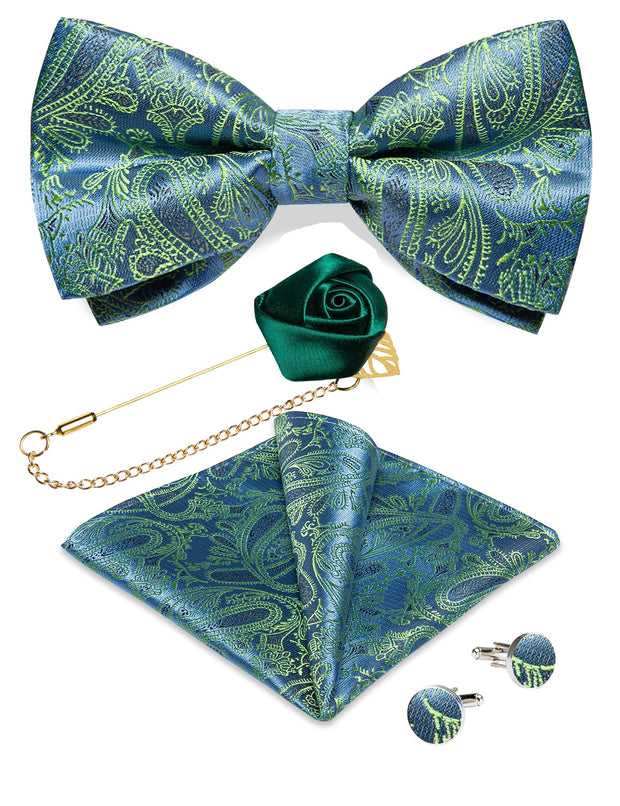 Wedding Bow Tie for Men Classic Red Pre-tied Bowtie Gift Set