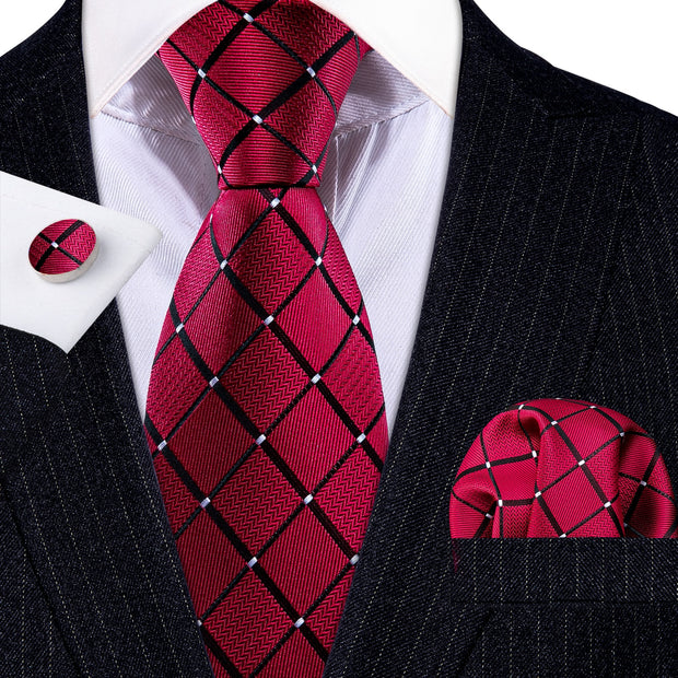 3PC Fashion Luxury Dark Floral 100% Silk Tie Gifts For Men Suit