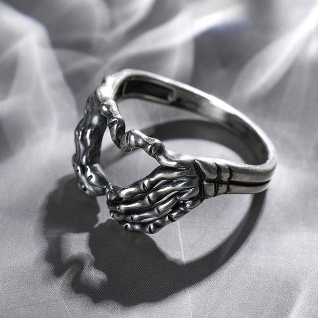 Stainless Steel Skeleton Ring Halloween Skeleton Hand Rings For Men Women halloween