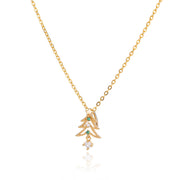 Zircon Christmas Tree Necklace For Women Chain Stainless Steel Necklace
