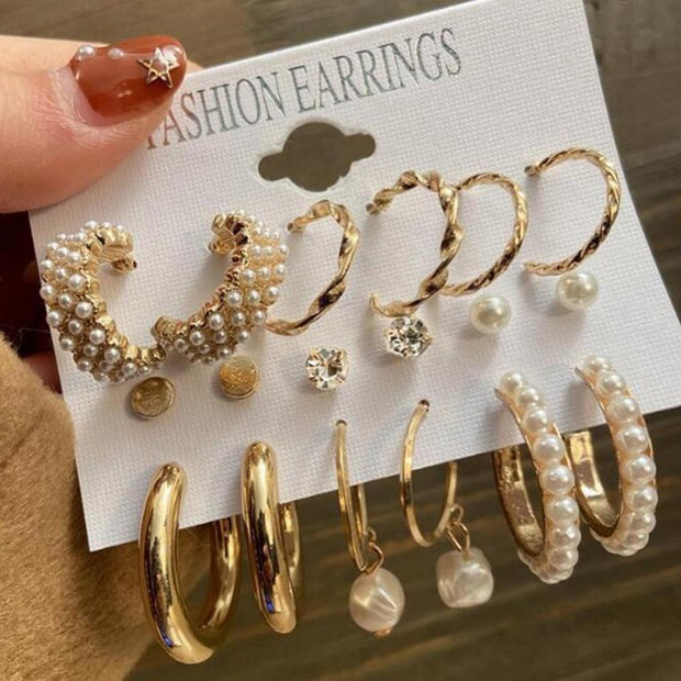 Drop Earrings Set Women Bohemian Butterfly Pearl Star Dangle Earrings 2022