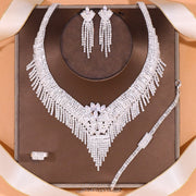 Stonefans Luxury Tassel Rhinestone Bridal Jewelry Sets for Women Wedding