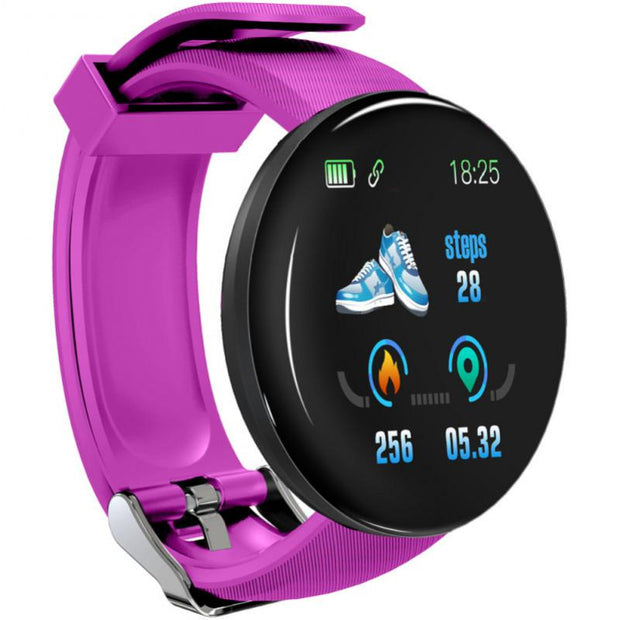 D18S Smart Watch Round Blood Pressure Heart Rate Monitor