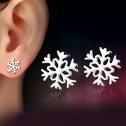 Temperament Female Snowflake Silver-plated Earrings Korean Version Love