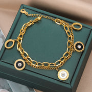 New Luxury Famous Brand Jewelry Gold Color Stainless Steel Roman Numerals Bracelets