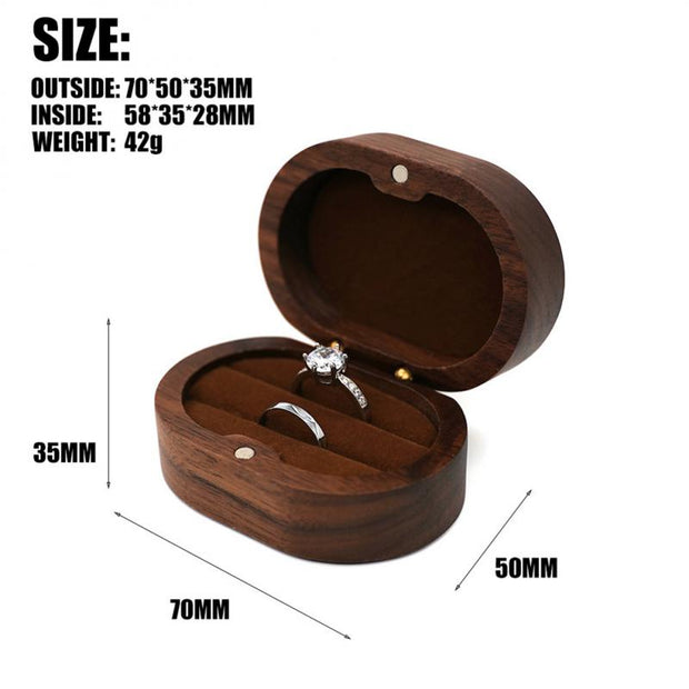 Retro Wedding Wooden Ring Box Necklace Ring Earrings Storage Box Wooden