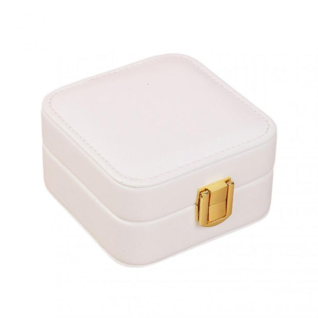 Protable Leather Jewelry Box Small Earrings Holder Ring Necklace Casket For Jewelry