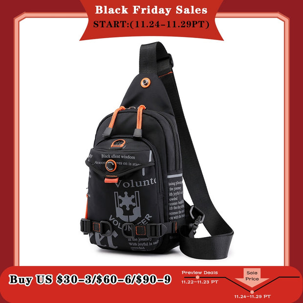 New Men Chest Bag High Quality Nylon Rucksack Knapsack Brand Famous