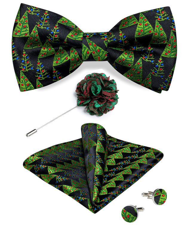 Wedding Bow Tie for Men Classic Red Pre-tied Bowtie Gift Set