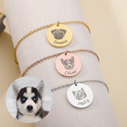 Custom Hand Painted Engraved Pet Photo Bracelets For Women Stainless Steel