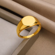 Stainless Steel Mens women Ring Cool Punk Simple Square Vintage Jewelry