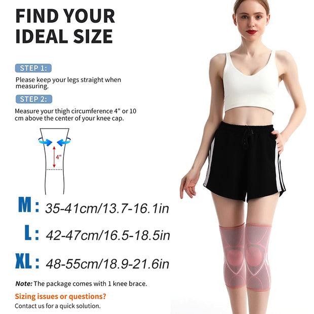 TIKE 1 Pair Sport Knee Compression Sleeve - Best Knee Brace for Knee Pain