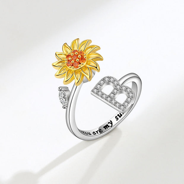 You Are My Sunshine Spinner Sunflowe Rings For Women Fidget Anti Stress