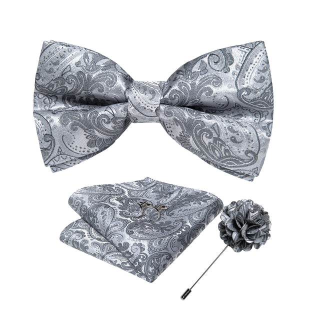 Wedding Bow Tie for Men Classic Red Pre-tied Bowtie Gift Set