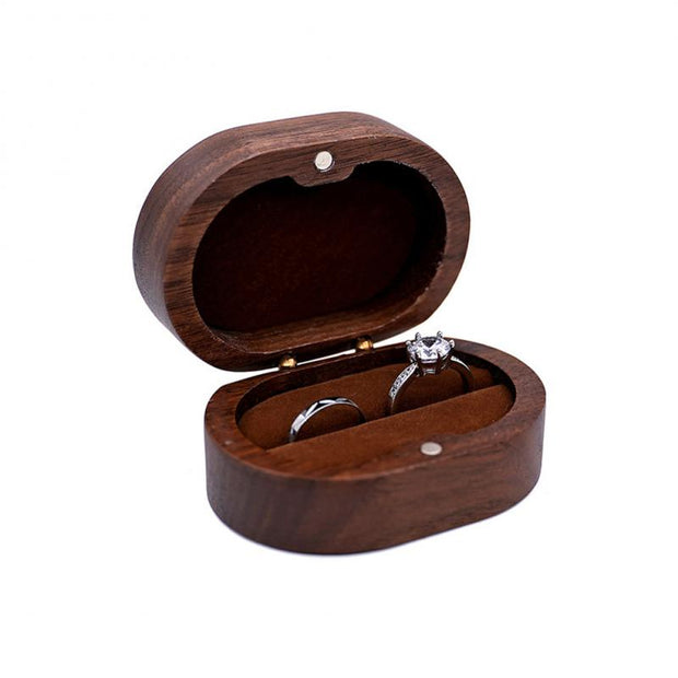 Retro Wedding Wooden Ring Box Necklace Ring Earrings Storage Box Wooden