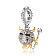 Halloween Theme Pendants Charms Evil Pumpkin Bat Skull 925 Sterling Silver