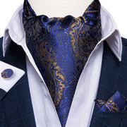 Luxury Men&#39;s Vintage Paisley Floral Formal Cravat Ascot Tie Self British Style