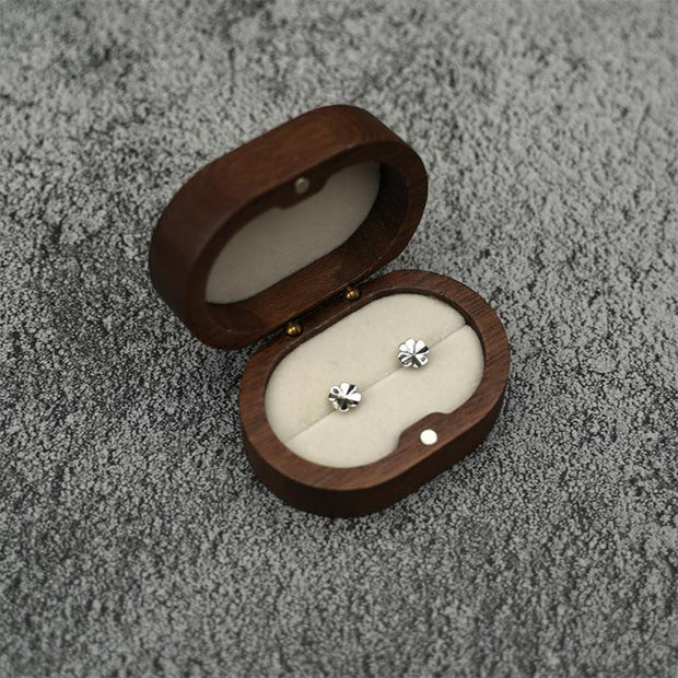 Retro Wedding Wooden Ring Box Necklace Ring Earrings Storage Box Wooden