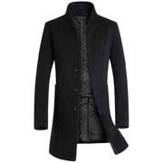 2021 Male Slim Jacket Men Coats Winter Mid-length Trench Jackets