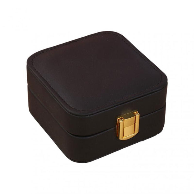 Protable Leather Jewelry Box Small Earrings Holder Ring Necklace Casket For Jewelry
