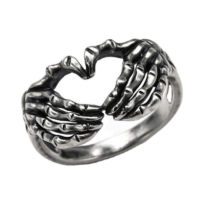 Stainless Steel Skeleton Ring Halloween Skeleton Hand Rings For Men Women halloween
