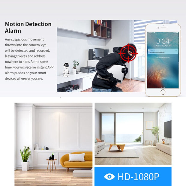 1080P Robot IP Camera WiFi Two-way Audio Surveillance 360° Night Vision Security Camera