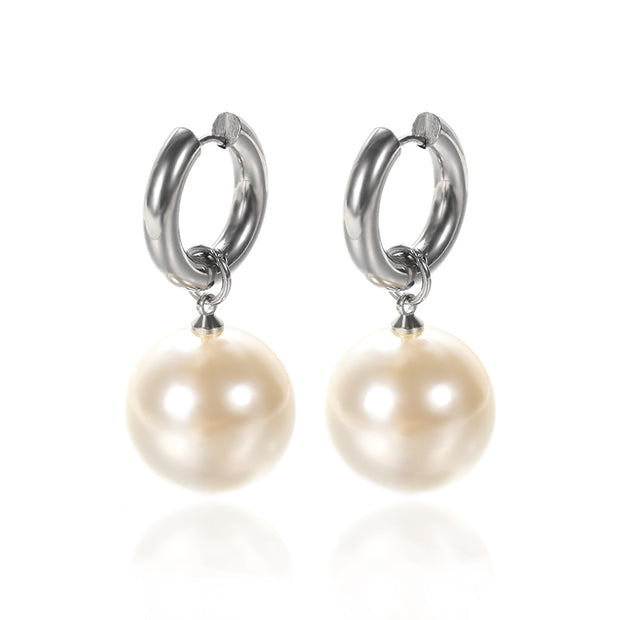 Imitation Pearl Earrings Women Fashion Snowflake Crystal Earrings Charm
