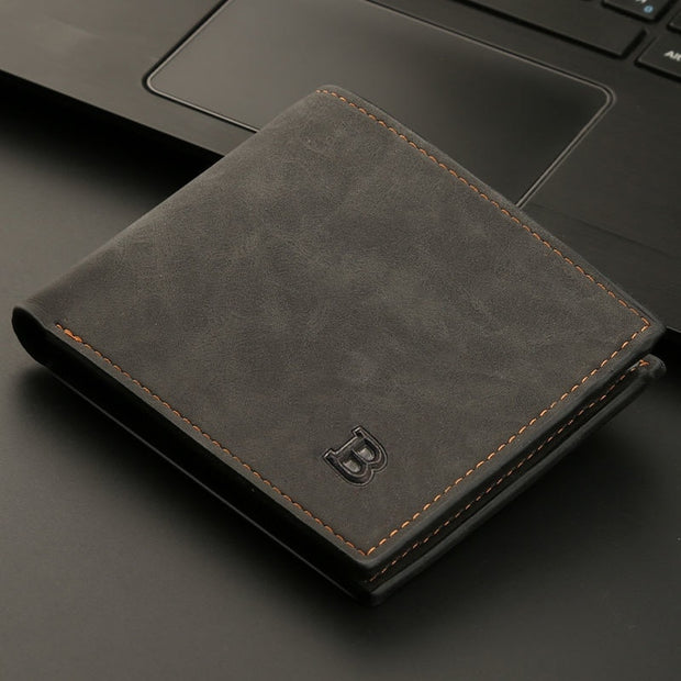 New Retro Men Leather Wallets Small Money Purses Design