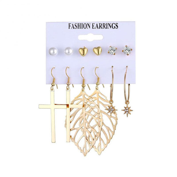 Drop Earrings Set Women Bohemian Butterfly Pearl Star Dangle Earrings 2022