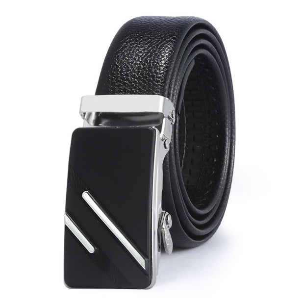 Men  Automatic Buckle Belt High Quality Waistband PU Leather