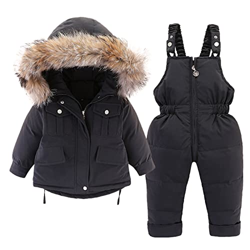 2pcs Set Baby Girl Winter Down Jacket and Jumpsuit for 0-4Year