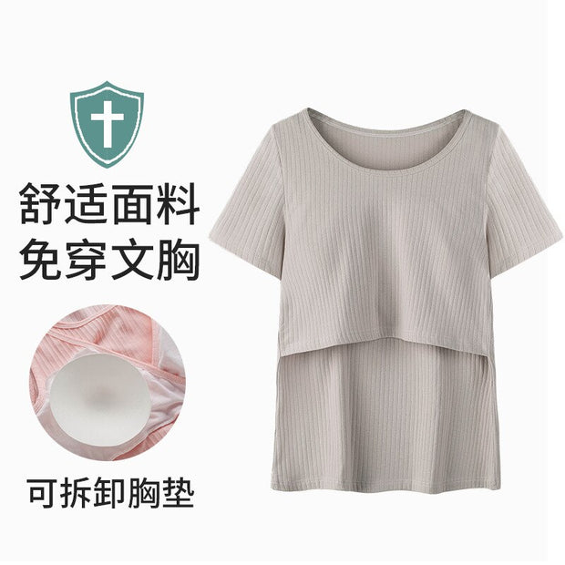 Modal Summer Breastfeeding T-shirt For Pregnant Women