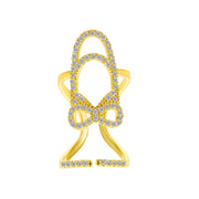 Fashion Inlaid Zircon Nail Rings For Women Gold Color Geometric Finger Ring