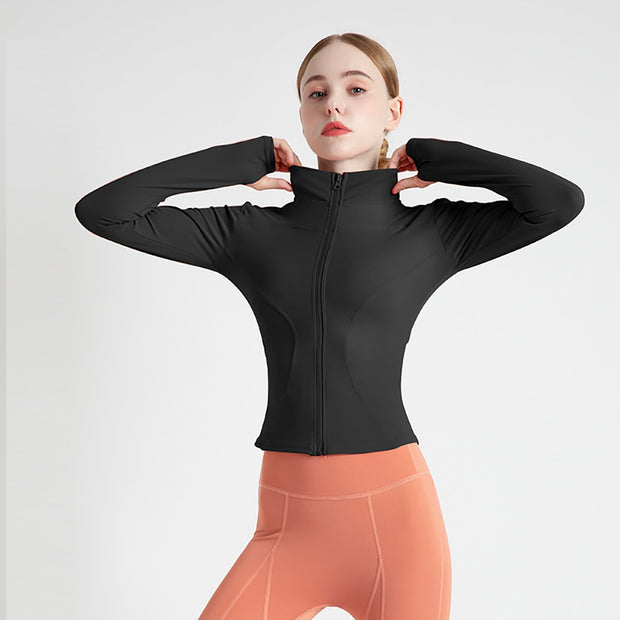 OHYOGA Women Sports Jacket Yoga Shirts Gym Top Zip Fitness Slim Activewear