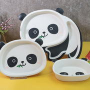 Bamboo Fiber Children Tableware Cute Cartoon Panda Food Plate