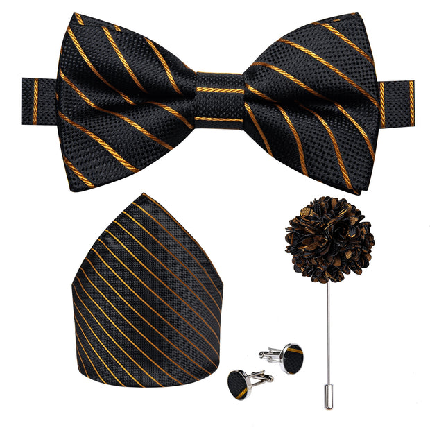 Wedding Bow Tie for Men Classic Red Pre-tied Bowtie Gift Set