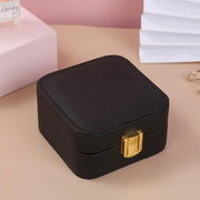 Protable Leather Jewelry Box Small Earrings Holder Ring Necklace Casket For Jewelry
