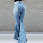 Women Jeans Slim Fit Denim Pants Bell Bottom