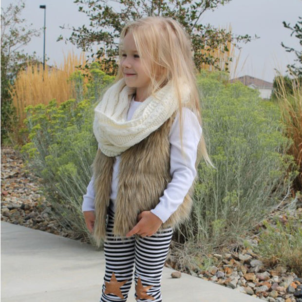 Children's Waistcoat Furry Vest for Girls Kids Baby Girl Winter Warm